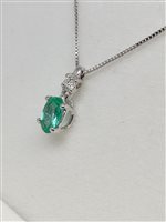 Collana Gemoro Donna Smeraldi in Oro bianco Diamante 0.05 Ct PC082BIA.SM - PC082BIA.SM